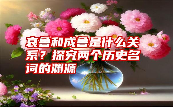 哀鲁和成鲁是什么关系？探究两个历史名词的渊源