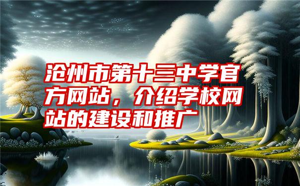 沧州市第十三中学官方网站，介绍学校网站的建设和推广