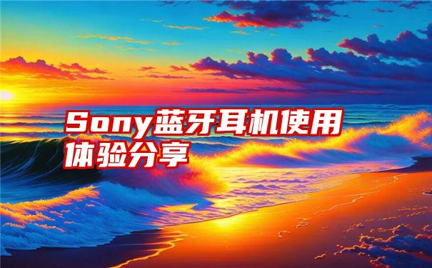 Sony蓝牙耳机使用体验分享