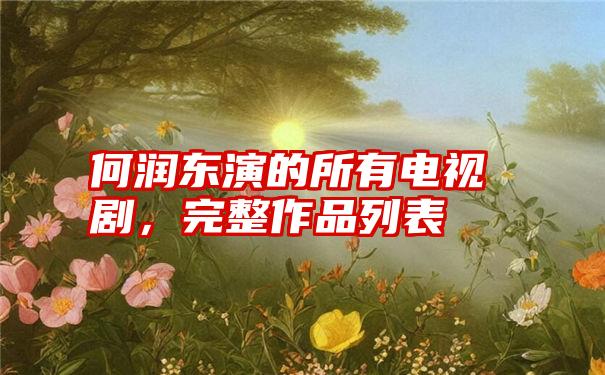 何润东演的所有电视剧，完整作品列表