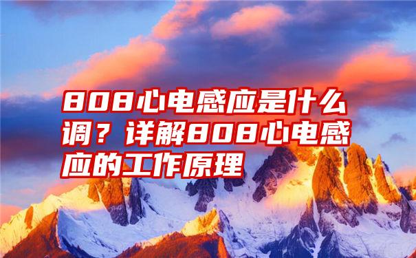 808心电感应是什么调？详解808心电感应的工作原理