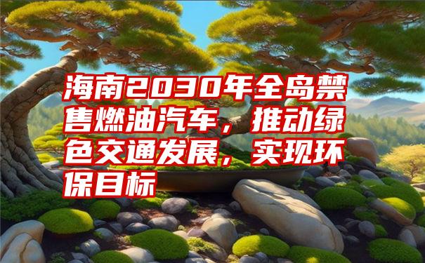 海南2030年全岛禁售燃油汽车，推动绿色交通发展，实现环保目标