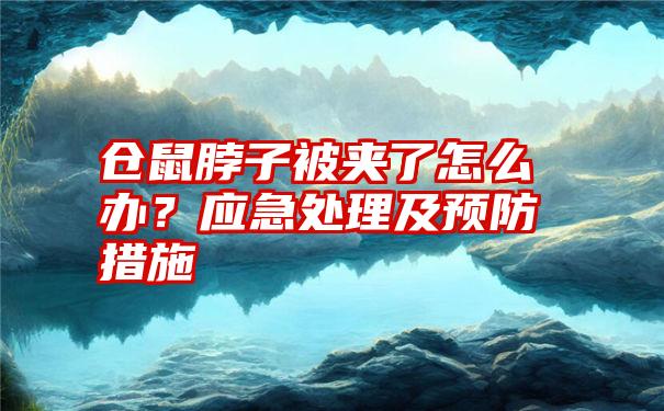 仓鼠脖子被夹了怎么办？应急处理及预防措施