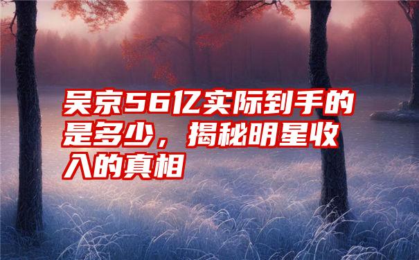 吴京56亿实际到手的是多少，揭秘明星收入的真相