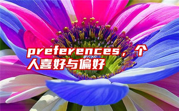 preferences，个人喜好与偏好