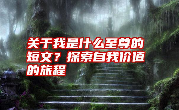 关于我是什么至尊的短文？探索自我价值的旅程