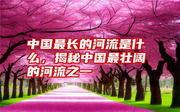 中国最长的河流是什么,揭秘中国最壮阔的河流之一