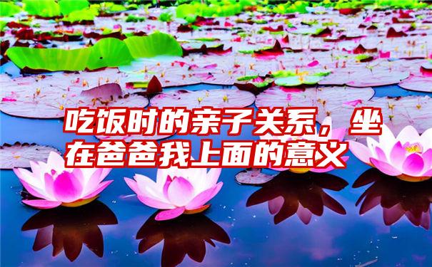 吃饭时的亲子关系,坐在爸爸我上面的意义