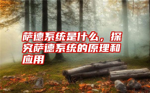 萨德系统是什么,探究萨德系统的原理和应用