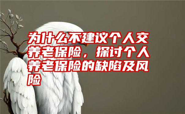 为什么不建议个人交养老保险，探讨个人养老保险的缺陷及风险