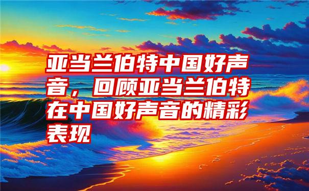 亚当兰伯特中国好声音，回顾亚当兰伯特在中国好声音的精彩表现