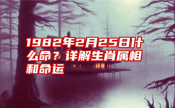 1982年2月25日什么命？详解生肖属相和命运