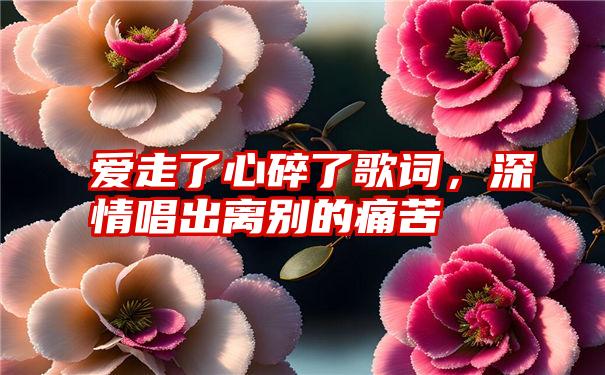 爱走了心碎了歌词，深情唱出离别的痛苦