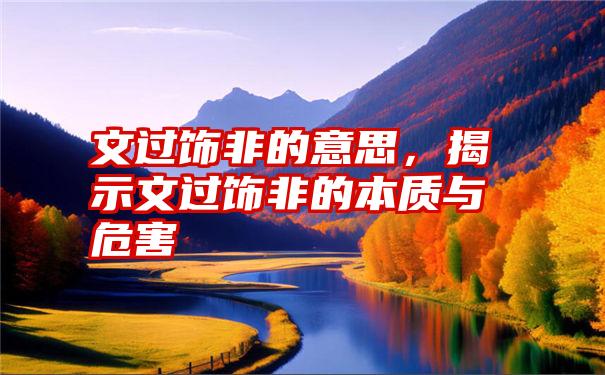 文过饰非的意思,揭示文过饰非的本质与危害