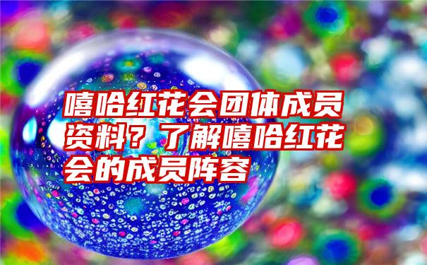 嘻哈红花会团体成员资料？了解嘻哈红花会的成员阵容