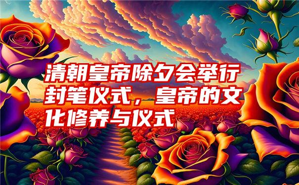 清朝皇帝除夕会举行封笔仪式，皇帝的文化修养与仪式