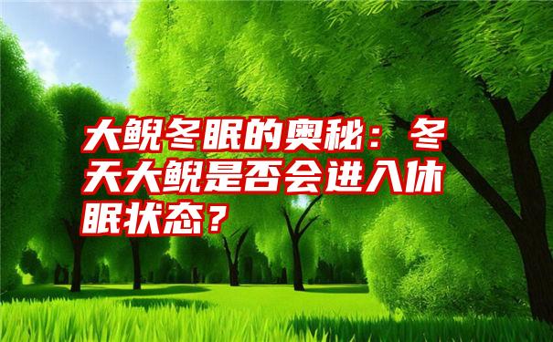 大鲵冬眠的奥秘：冬天大鲵是否会进入休眠状态？
