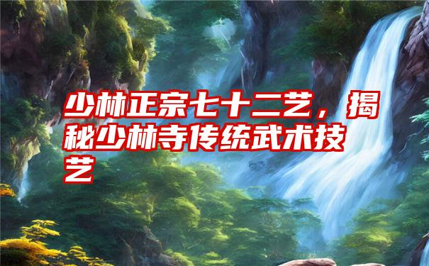 少林正宗七十二艺,揭秘少林寺传统武术技艺