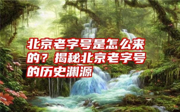 北京老字号是怎么来的？揭秘北京老字号的历史渊源