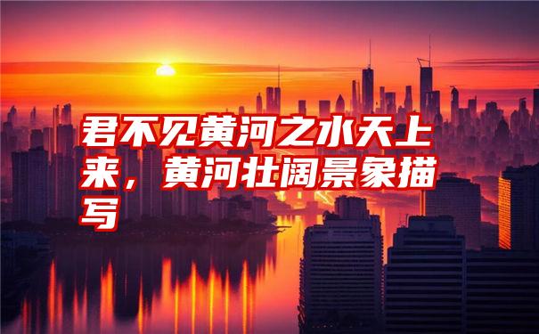 君不见黄河之水天上来,黄河壮阔景象描写