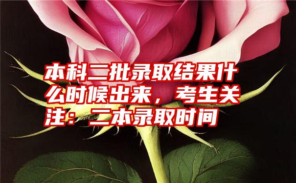 本科二批录取结果什么时候出来，考生关注：二本录取时间