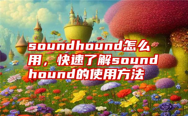 soundhound怎么用，快速了解soundhound的使用方法