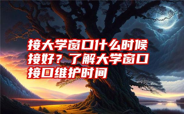 接大学窗口什么时候接好？了解大学窗口接口维护时间