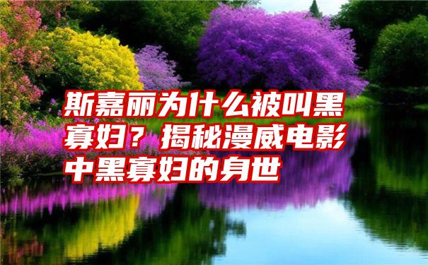 斯嘉丽为什么被叫黑寡妇？揭秘漫威电影中黑寡妇的身世