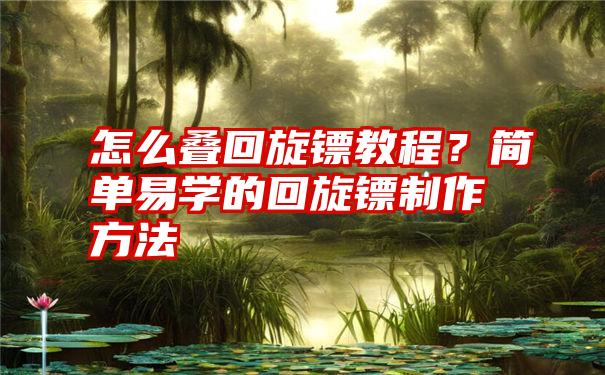 怎么叠回旋镖教程？简单易学的回旋镖制作方法