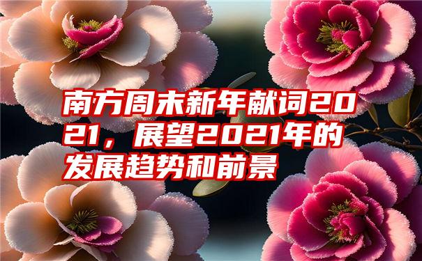 南方周末新年献词2021,展望2021年的发展趋势和前景