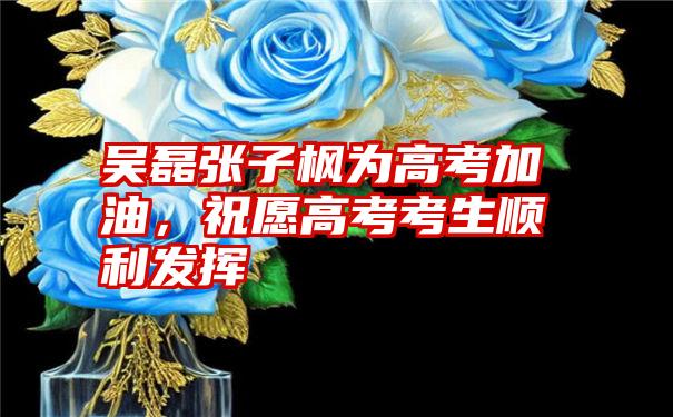 吴磊张子枫为高考加油,祝愿高考考生顺利发挥