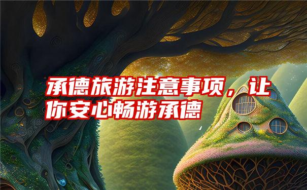 承德旅游注意事项，让你安心畅游承德