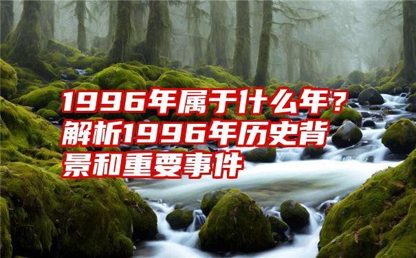 1996年属于什么年？解析1996年历史背景和重要事件