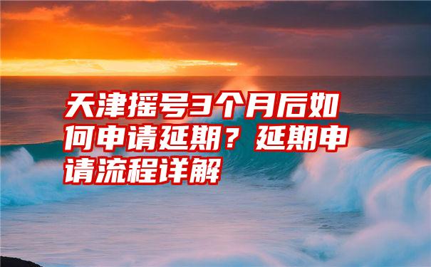 天津摇号3个月后如何申请延期？延期申请流程详解