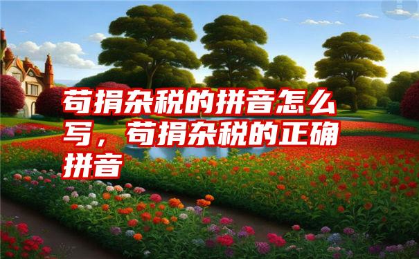 苟捐杂税的拼音怎么写,苟捐杂税的正确拼音