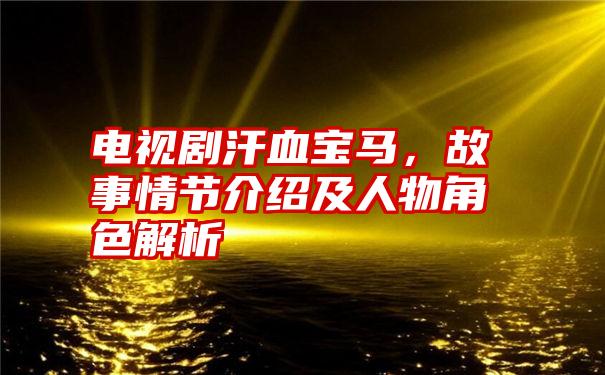 电视剧汗血宝马，故事情节介绍及人物角色解析