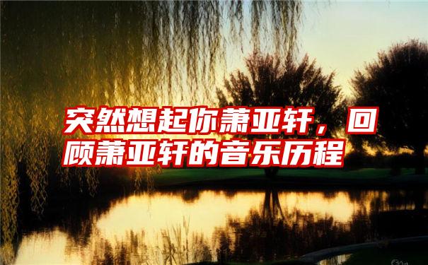 突然想起你萧亚轩,回顾萧亚轩的音乐历程
