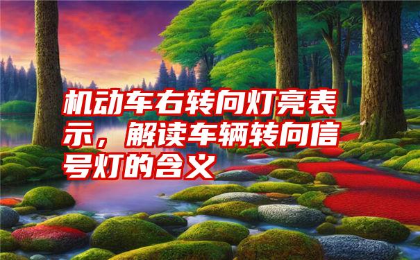 机动车右转向灯亮表示，解读车辆转向信号灯的含义