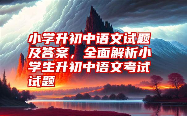 小学升初中语文试题及答案，全面解析小学生升初中语文考试试题