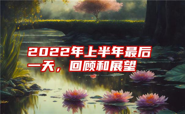 2022年上半年最后一天，回顾和展望