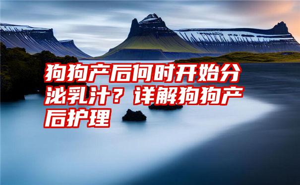 狗狗产后何时开始分泌乳汁？详解狗狗产后护理