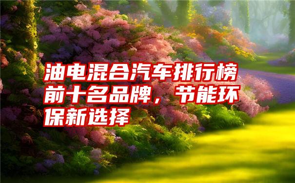 油电混合汽车排行榜前十名品牌，节能环保新选择