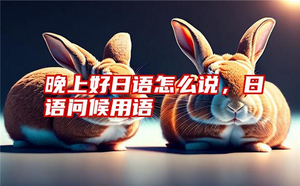 晚上好日语怎么说，日语问候用语