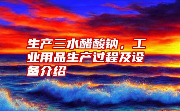 生产三水醋酸钠,工业用品生产过程及设备介绍