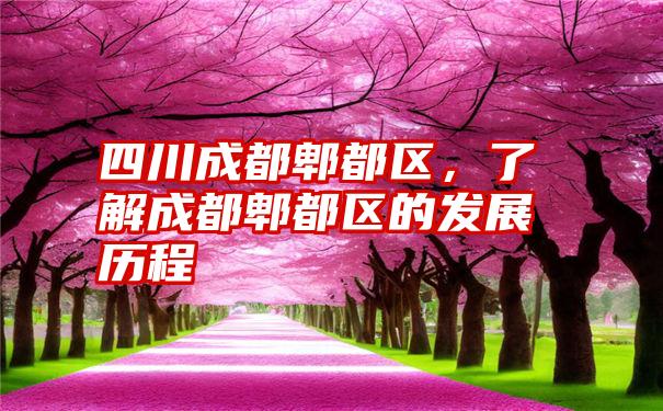 四川成都郫都区,了解成都郫都区的发展历程
