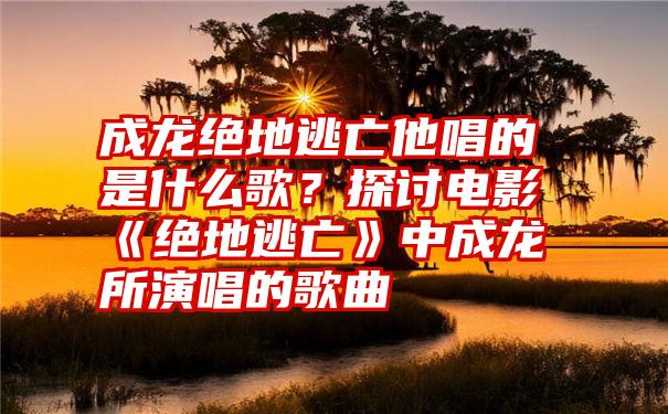 成龙绝地逃亡他唱的是什么歌？探讨电影《绝地逃亡》中成龙所演唱的歌曲