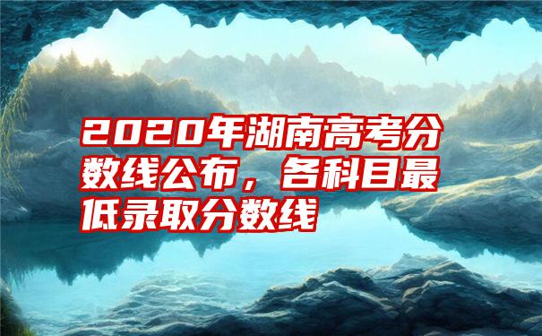 2020年湖南高考分数线公布，各科目最低录取分数线