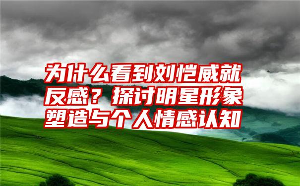 为什么看到刘恺威就反感？探讨明星形象塑造与个人情感认知