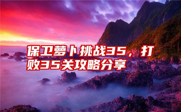 保卫萝卜挑战35，打败35关攻略分享