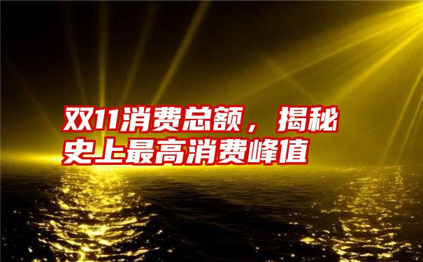 双11消费总额，揭秘史上最高消费峰值